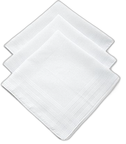 Hausta white cotton handkerchiefs set of three